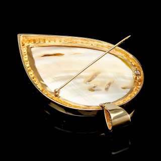 ANGEL PEARLS $20700 CERTIFIED 14K YELLOW GOLD PIN, BROOCH, PENDANT 