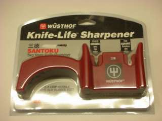 Wusthof Santoku 2 Stage Knife Sharpener Ceramic 2907 BNIP RED  