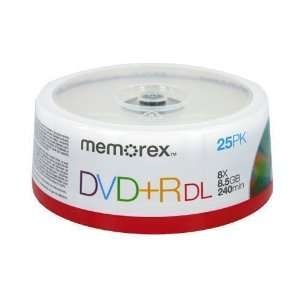 Memorex 8X 8.5GB DVD+R Double Layer DL Media 25 Pack in 