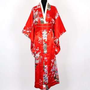   Deluxe Kimono Robe Yukata Japanese Dress w/ Obi One Size Toys & Games