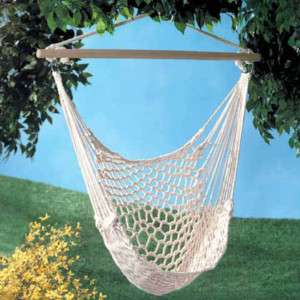 soft White Cotton Mesh Hammock Chair garden patio Swing  