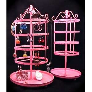  Earring Jewelry Organizer Stand PINK Holder Tree Tabletop 