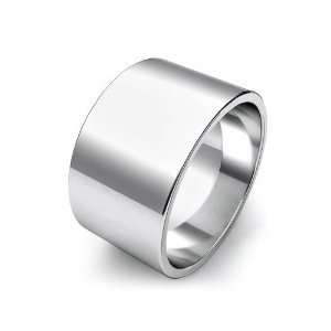    17.6g Mens Flat Wedding Band 12mm Platinum Ring (7) Jewelry