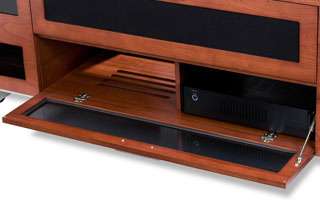   8929 Quad Wide Enclosed Cabinet   Natural Stained Cherry Electronics