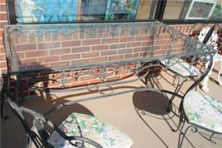   Iron Outdoor Patio Dining Table & Chair Set, 1950s, Real Nice  