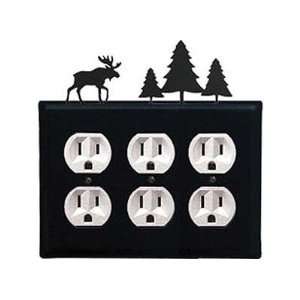    Moose and Piecene Trees   Triple Outlet Electric Cover Electronics