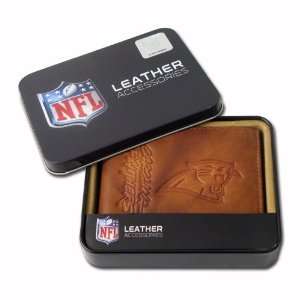   Panthers NFL Leather Embossed Billfold / Wallet With Tin Christmas