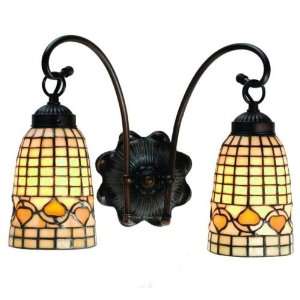  Ivory Acorns Tiffany Stained GlassWall Sconce 14.5 Inches 