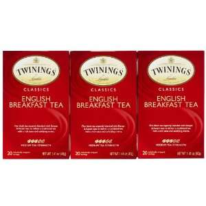 Twining Tea English Breakfast Tea Bags, 20 ct, 3 pk  