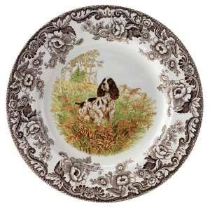 Woodland Hunting Dogs Salad Plate   English Springer Spaniel 8 in 