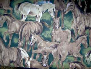 Custom Horses in Grass Cottage Lodge Valance Curtain  