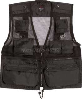 Black Military Tactical Hunting Fishing Recon Vest  
