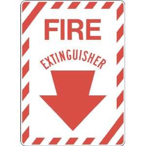 Fire Extinguisher Sign   10 x 14 Stick on Vinyl Decal.