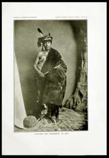 Antique Print 50 OMAHA Indian Buffalo Hide Mocassins  
