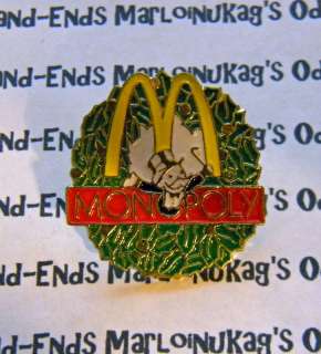 NIP McDonalds Monopoly Holiday Wreath Lapel Pin  
