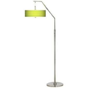    Vivid Green Stripes Giclee Arc Floor Lamp