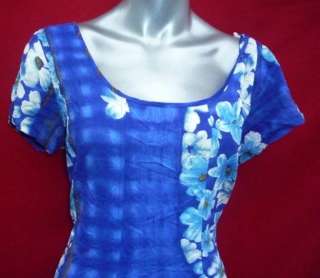 JAMS WORLD Blue BLUMERIA Long Tie Back Hawaiian Dress XL  