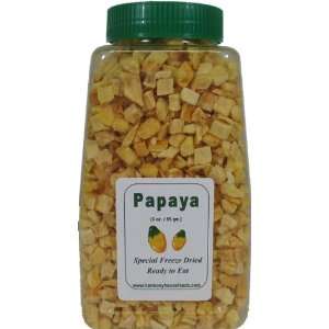Harmony House Foods Freeze Dried Papaya, dices (3 oz, Quart Size Jar 