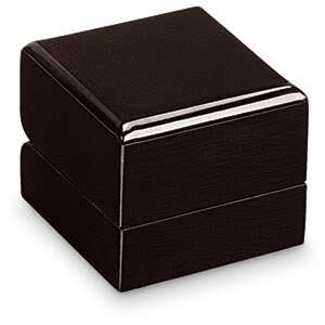 Black Lacquered Single Ring Jewelry Gift Box Engagement Proposal 
