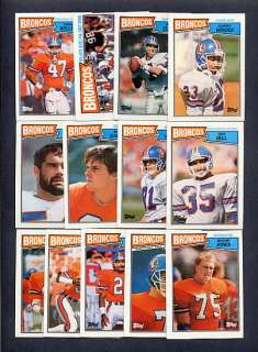 1987 Topps Denver Broncos TEAM SET (13) John Elway  