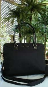 Kate Spade Black Nylon & Pat Leather CALISTA LAPTOP Business Tote Bag 