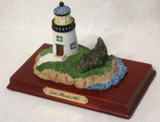 Owls Head Lighthouse Maine Wood Base Scale Model Miniature Resin 