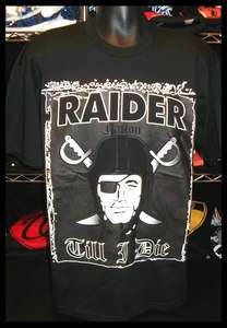 OAKLAND LA Raiders Nation Fan Till I Die T shirt Black Sunday L XL 