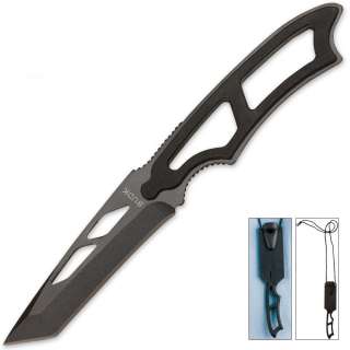 Neck Knife   Black Tanto Blade with Sheath   NEW Knives  