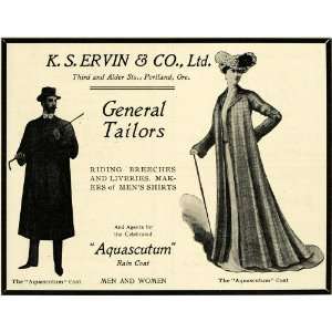  1904 Ad Ervin Aquascutum Raincoat Tailor Clothing Coat 