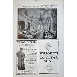   1905 Advert Restaurant Piccadilly Aquascutum Coal Soap