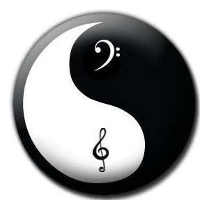  BASS AND TREBLE CLEF YIN YANG 1.25 Magnet ~ Music Lovers 