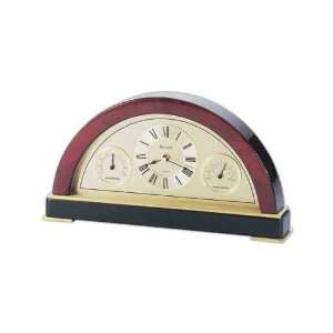 Bulova Seabury   Curved clock with thermometer and hygrometer. Blank.