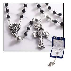   Faith Milagros Paloa Carola Catholic 6mm Onyx Beads Mens Boys Rosary