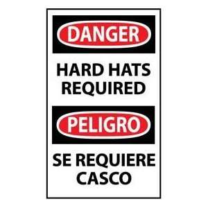 Bilingual Machine Labels   Danger Hard Hats Required  