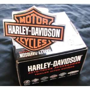  Harley Davidson Premium Hitch Cover   Black/Orange 