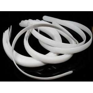 White Plastic Headbands   (3 Packages of 12)   36 Total Headbands 