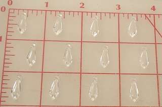 12 Vintage lucite open center teardrops 19 x 6mm clear  