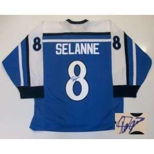   Selanne Team Finland Signed Hockey Jersey Ducks