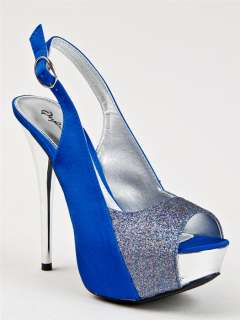   Glitter High Heel Stiletto Sandal Pump sz Royal Blue dazzling07  