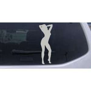 Silver 48in X 16.7in    Sexy Girl Silhouettes Car Window Wall Laptop 