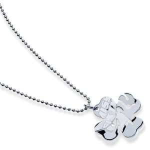 Miss Sixty Ladies Necklace in White Steel, form Four leaf clover 