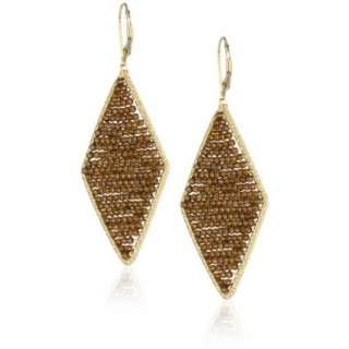 Dana Kellin Smokey Crystal Large Diamond Shape Drop Earrings 