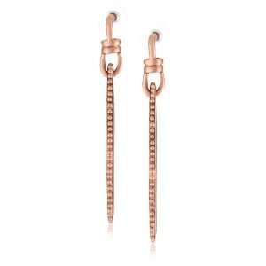 Paige Novick Courcheval Rose Gold Metal Beaded Oval Earrings