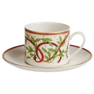  Pickard Winter Festival Fine China Tea Cup and Saucer 