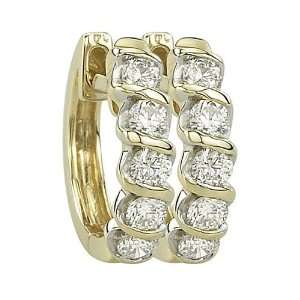    14K Yellow Gold 1/5 ct. Diamond Huggie Earrings Katarina Jewelry