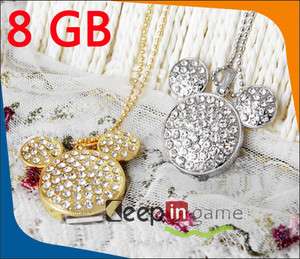 Cute 8GB USB 2.0 Flash Memory Stick Drive Pen Jewelly Mickey Mouse 
