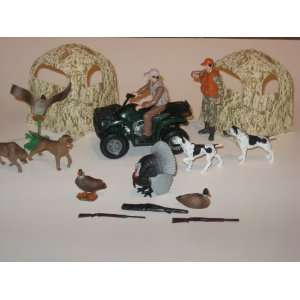   Hunting Camo Camp Playset ATV Turkey Mallard Guns Dogs Blinds Toys
