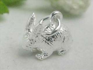 925 Sterling Silver Rabbit Charm Pendant SA591  
