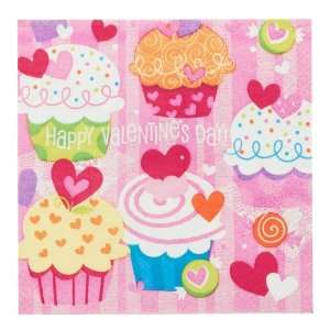  Valentines Day Cupcake Hearts   Lunch Napkins (16) Party 