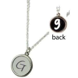   Typewriter Key Initial Monogram Necklace Choose your Letter (G